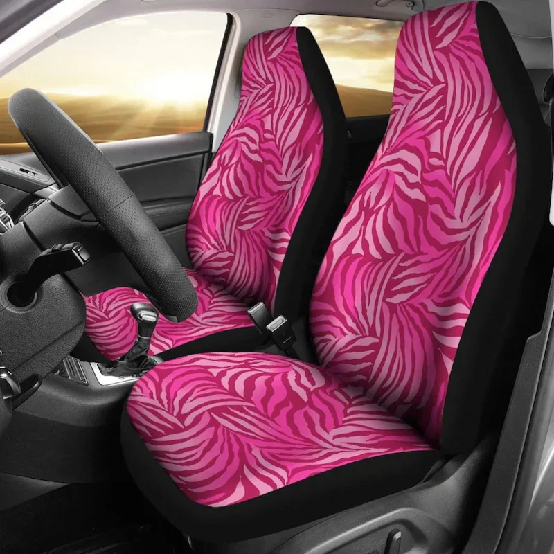 

Pink Abstract Art Pair 2 Front Covers Seat Protector Car Accessories