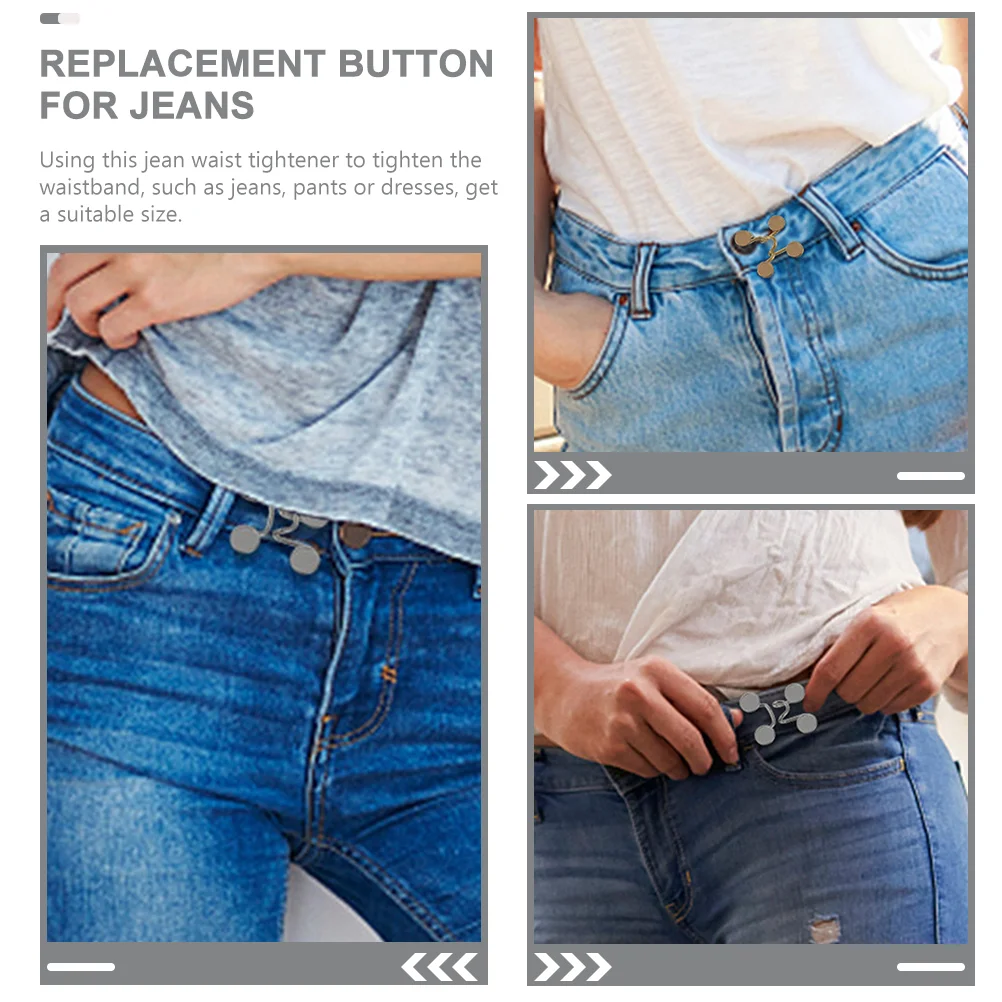 12 Sets Waist Discipline Buckle Waistband Tightener Buttons Jeans Make  Smaller Decorate Pant Metal Pants Decorative - AliExpress