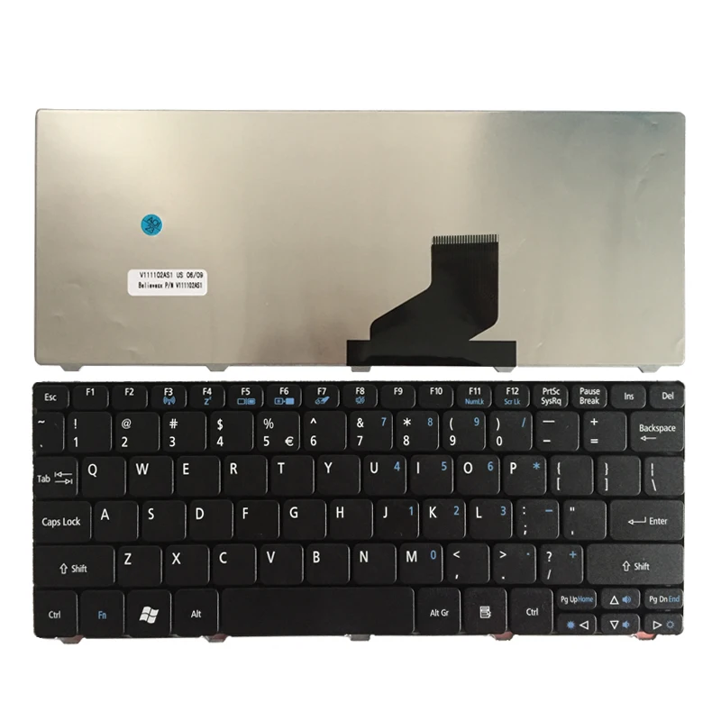 

Клавиатура US для ноутбука Acer Aspire One D255 D257 AOD257 D260 D270 521 532 532H 533 AO521 AO533 NAV50, Черная