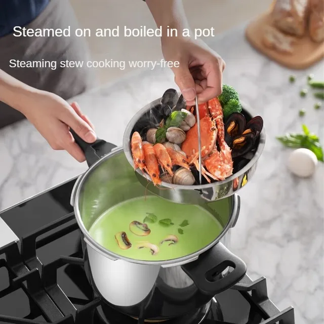 Large Capacity Tefal Pressure Cooker with 304 Stainless Steel 6L Explosion-proof Suitable for Induction Cookers and Gas Stoves 3