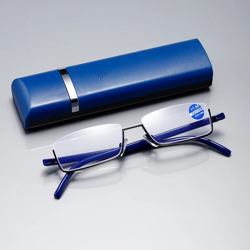 Sleek Metal Anti-Blue Light Half Frame Reading Glasses