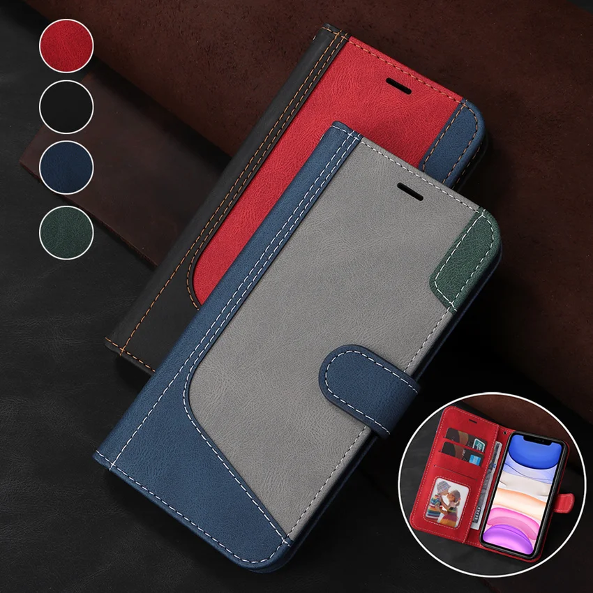 Wallet Stitching Leather Phone Case For Google Pixel 5A 5G 6 7 Pro Flip Card Stand Book Cover