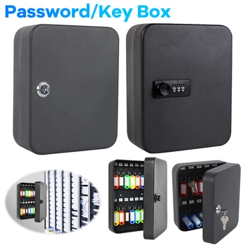 Combination Key Cabinet 20 Key Hooks Locking Key Organizer with Key/Code Lock Storage Lock Box Key Security Box For Home Office 1