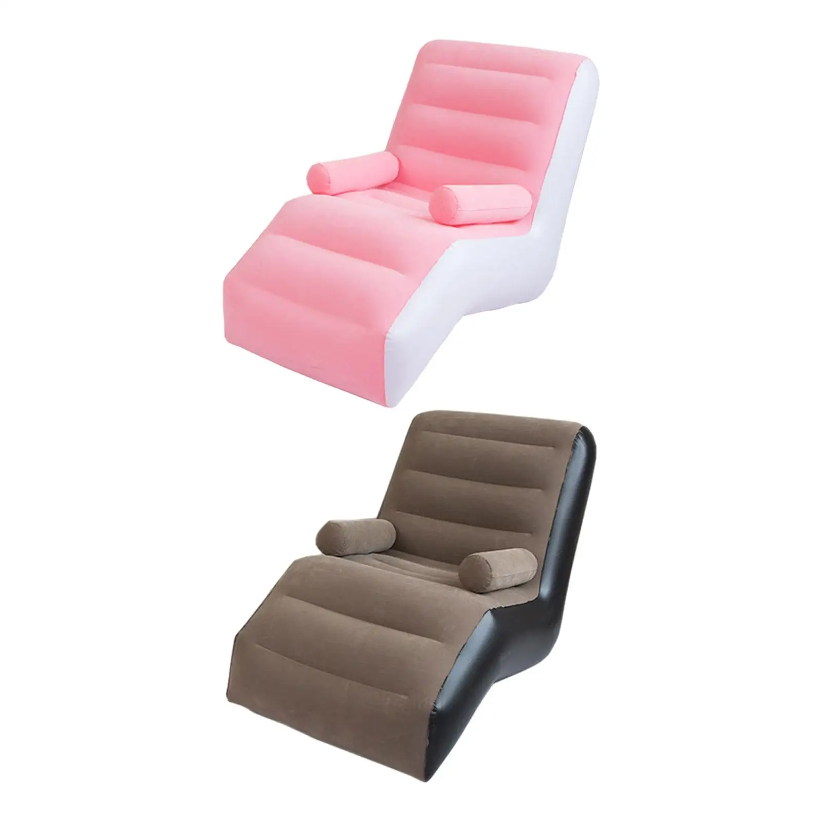 Folding Lazy Sofa with Armrests PVC Soft Folds Compactly Inflatable Sofa for Garden Leisure Gaming Lunch Break Indoor Outdoor