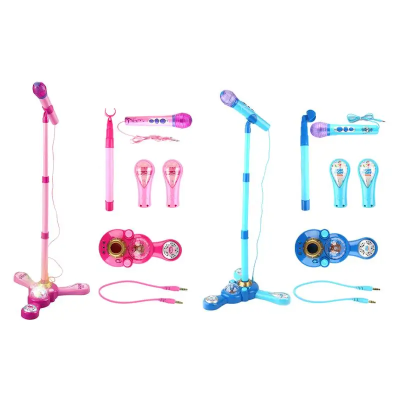 

Детский микрофон с подставкой, регулируемая подставка для микрофона для детей, красочная фотовспышка, музыкальные игрушки, подарок на день рождения для девочек и мальчиков