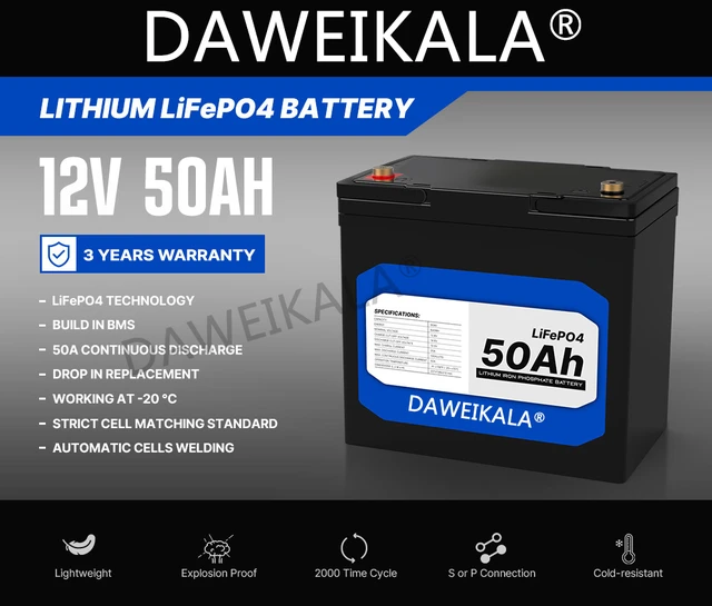 LiTime 12V 50Ah LiFePO4 lithium battery