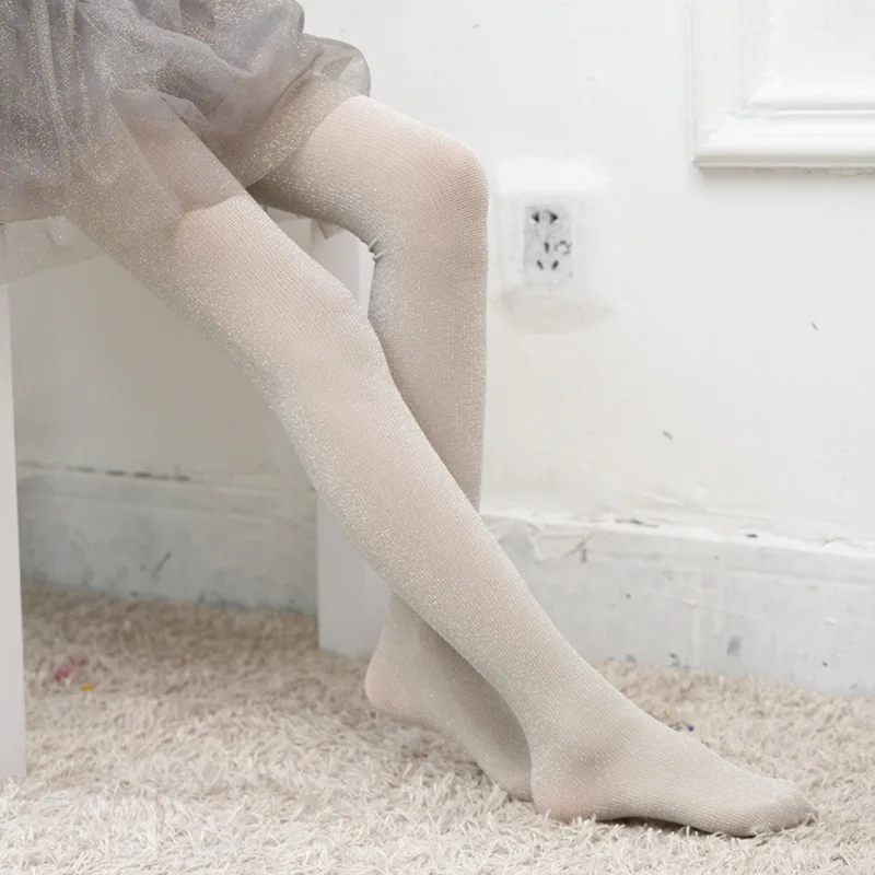 Spring Autumn Baby Girls Silver Glitter 