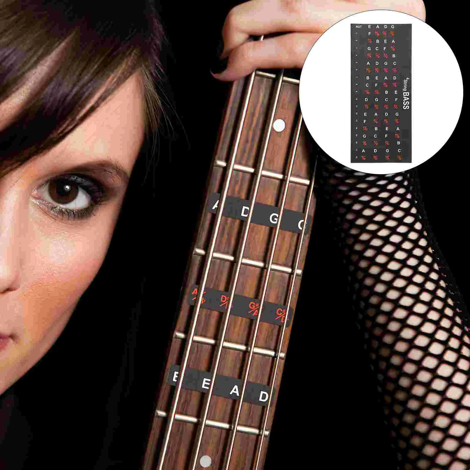 

2pcs Guitar Scale Stickers Guitar Fretboard Note Map Decals for Beginners
