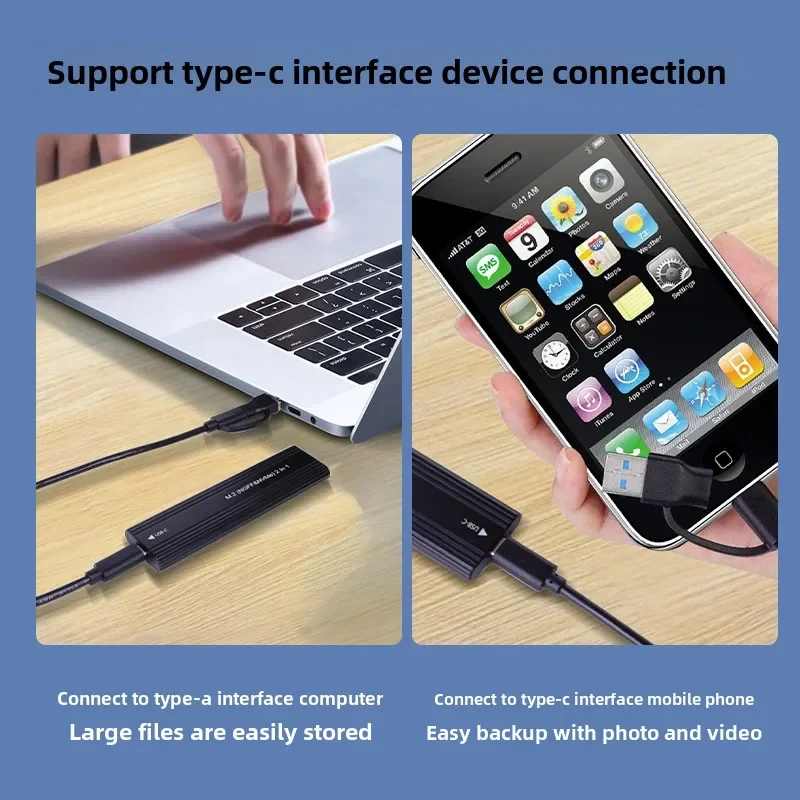 M2 SSD case NVME M.2 solid state drive external enclosure 2230/2242/2260/2280 M.2 to USBC 10Gbps for M/M + B Key