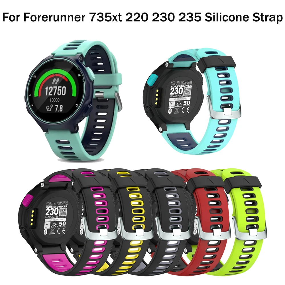 Dual-Color Silicone Watch Straps for Garmin Forerunner Series