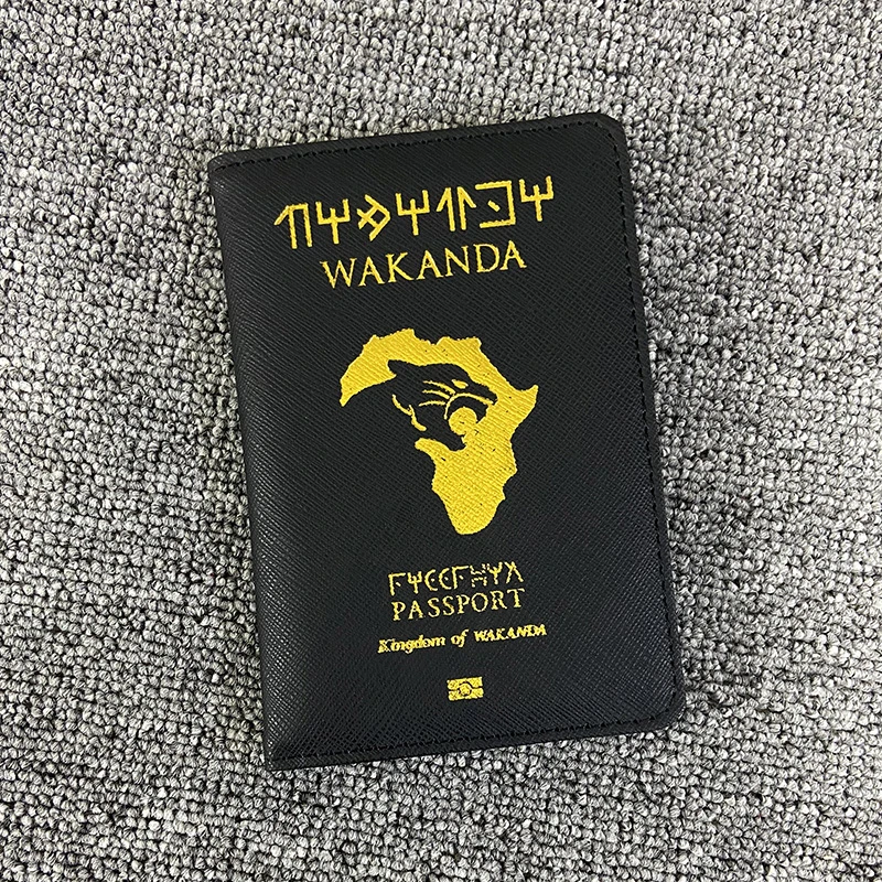 Wakanda Passport Cover Rfid Blocking Pu Leather Packet Case ID Credit
