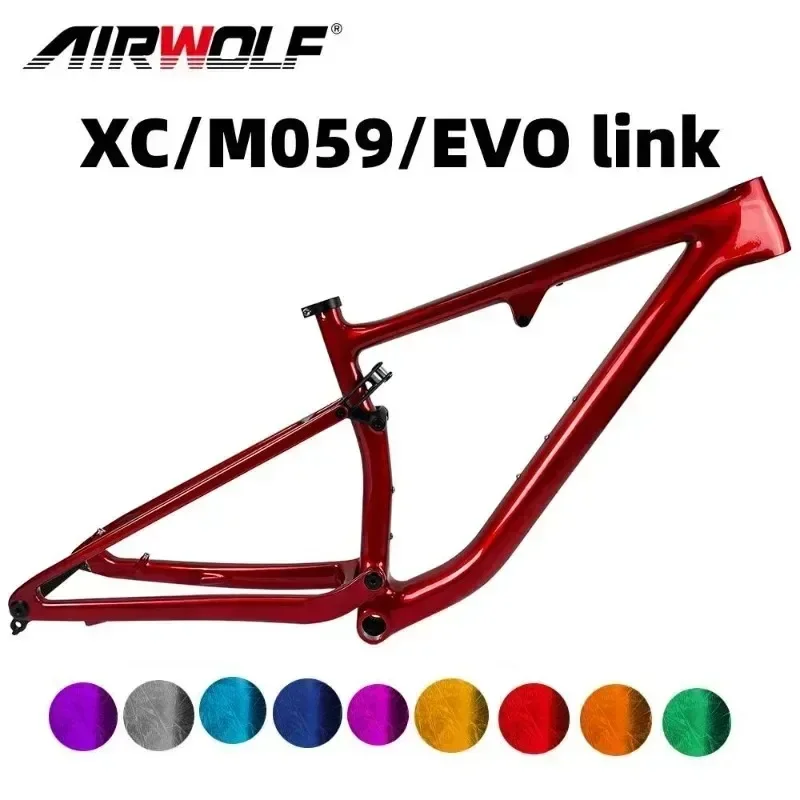 

Airwolf 2023 Mountain Bicycle Frame XC Bike Frame Carbon MTB Bike Full Suspension XC Frame Disc Brake Bike Shock Frameset