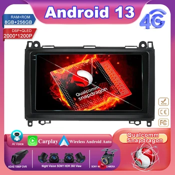 안드로이드 13 퀄컴 스냅드래곤, 메르세데스 벤츠 B200 스프린터 W906 W639 AB 클래스 W169 W245 비아노 비토 라디오, GPS 네비게이션 자동차 라디오
