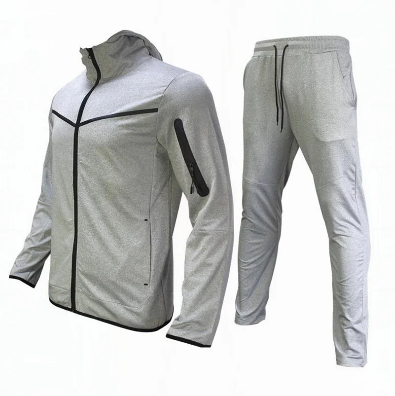 

2023 Men Tracksuits 2 Piece Set Black Sports Suit Jogging Men New Brand Designer Style Tech Sweatpants Black Techwear Polyester