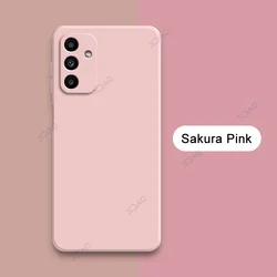 Square Liquid Silicone Protective Mobile Cover Case with Lens Protection - Enhanced Armor Design - Galaxy A05 (Sakura Pink)