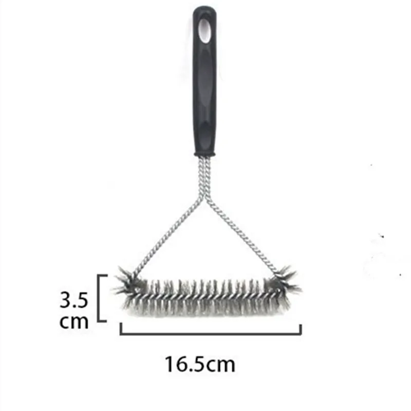 New Heavy Duty Stainless Steel Bbq Grill Cleaning Brush Barbecue Kit  Cooking Tools Wire Bristles Triangle Cleaning Brushes - Bbq Tools -  AliExpress