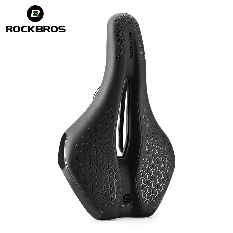 ROCKBROS Bicycle Seat Saddle MTB Road Bike Hollow Breathable Shockproof Cycling PU Non-Slip Leather Cushion