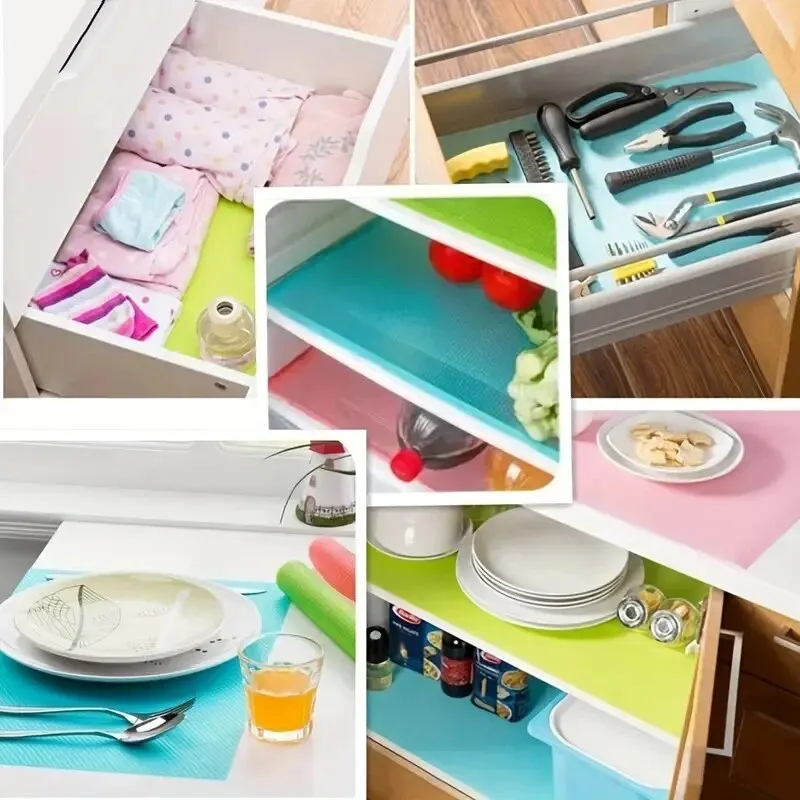 Refrigerator Mats Liners Washable Waterproof Oilproof Shinywear For Shelves Cover 8 Pcs
