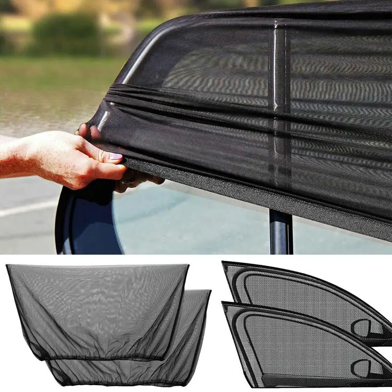 Car Sunshade Curtains Universal Side Window Shades Car Curtains Protection Repellent Mosquito Mesh Net Sunshade Auto Accessories