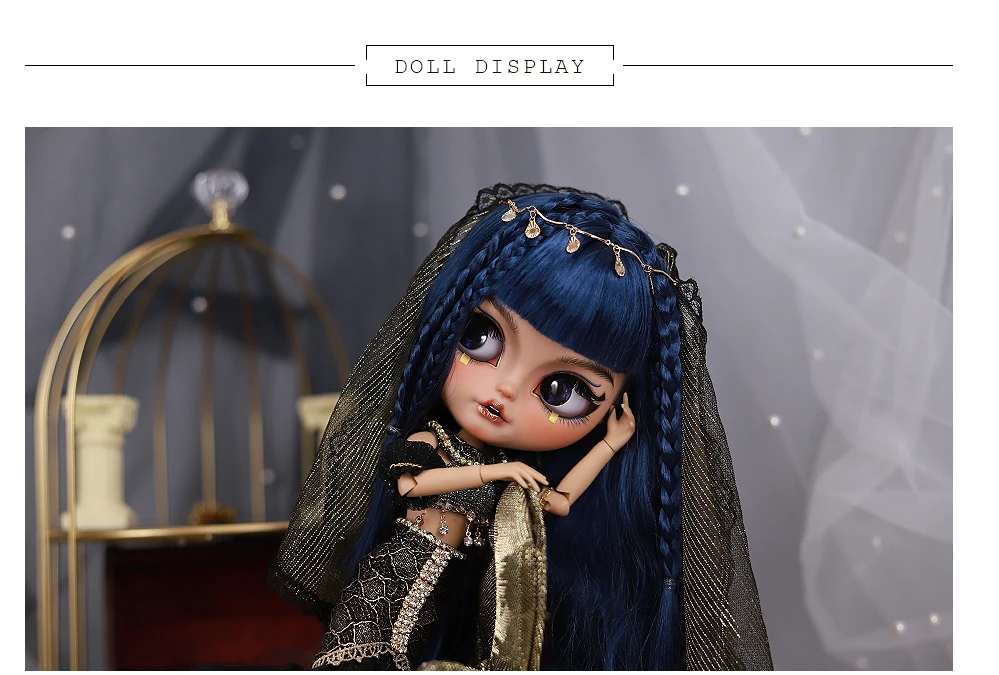 Neo Blythe Doll Queen Cleopatra Black Dress 1