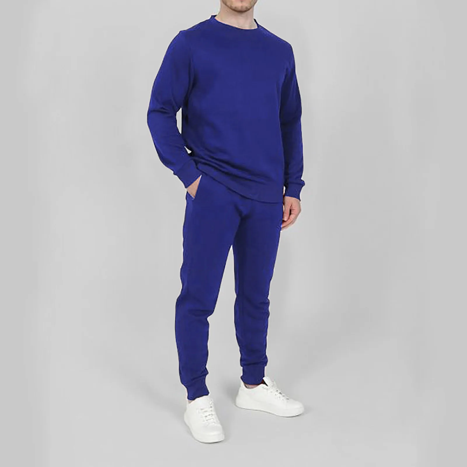 

Men’s Autumn 2 Piece Solid O Neck Long Sleeve Shirts & Long Pants Sets
