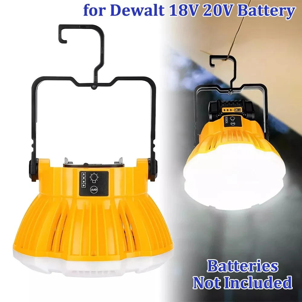 Portable Flashlight 24W 2400LM LED Work Light for Dewalt 18V Li-ion Battery LED