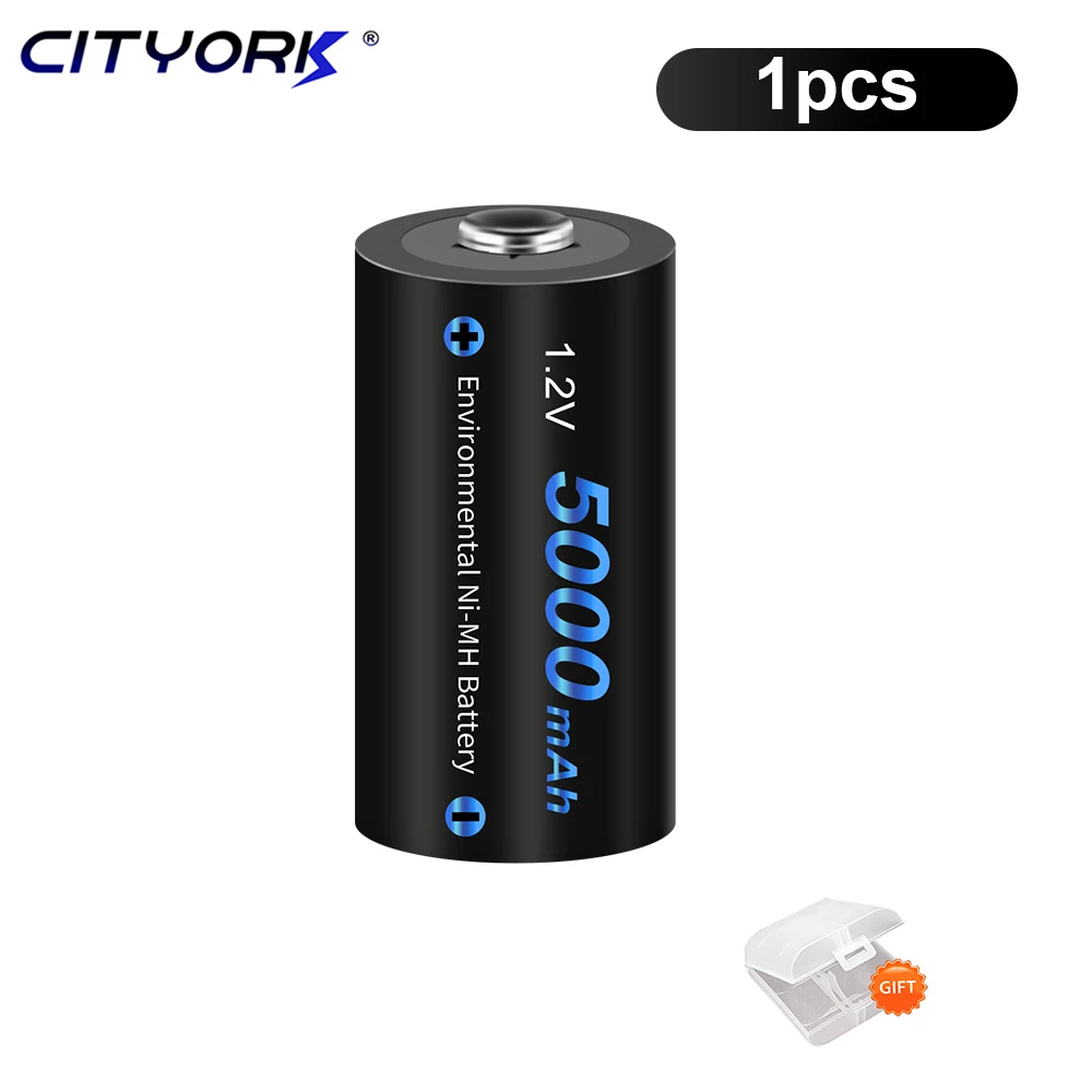 replacement batteries CITYORK battery C 5000mAh 1.2V C size rechargeable battery R14 C Cell rechargeable batteries C r14 battery for Radio Flashlight lithium button batteries Batteries