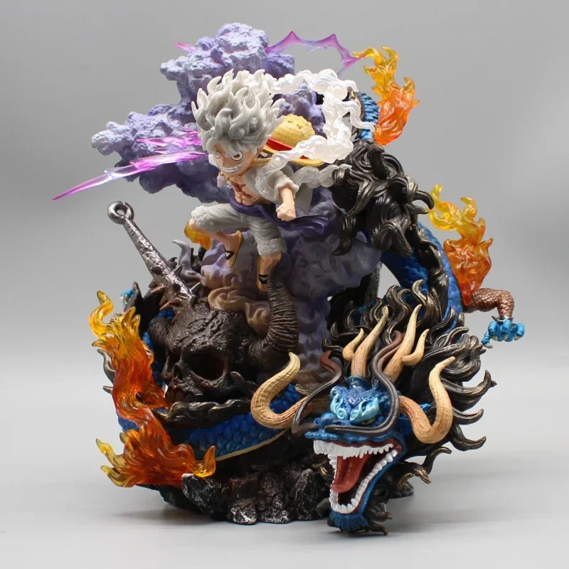 

One Piece Gk Lost Ghost Island Decisive Battle Nika Luffy Vs Kaido Dragon Anime Ornaments Vehicle Chassis Figure Model Toys