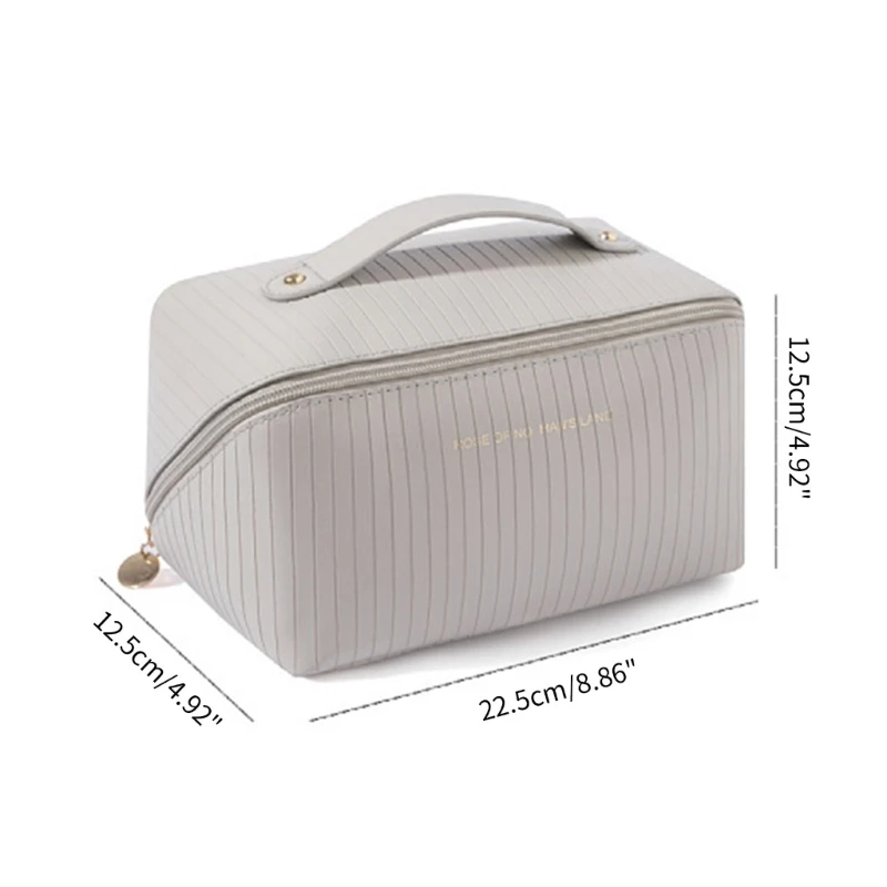and Spacious Vertical Striped Toiletry Bag Cosmetic Bags Must Have for Fashionable
