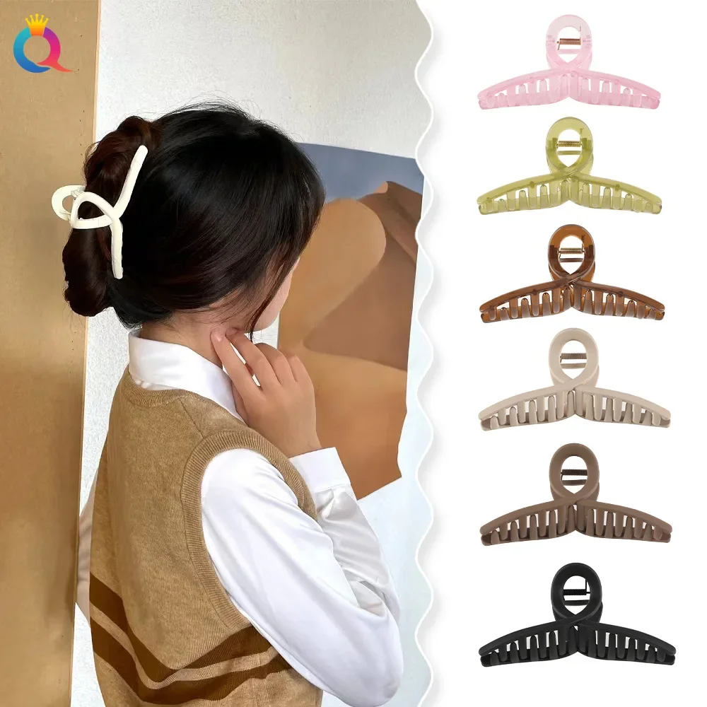 13cm Matte Cross Large Oversize Hair Clips Claws Crab Women Shark