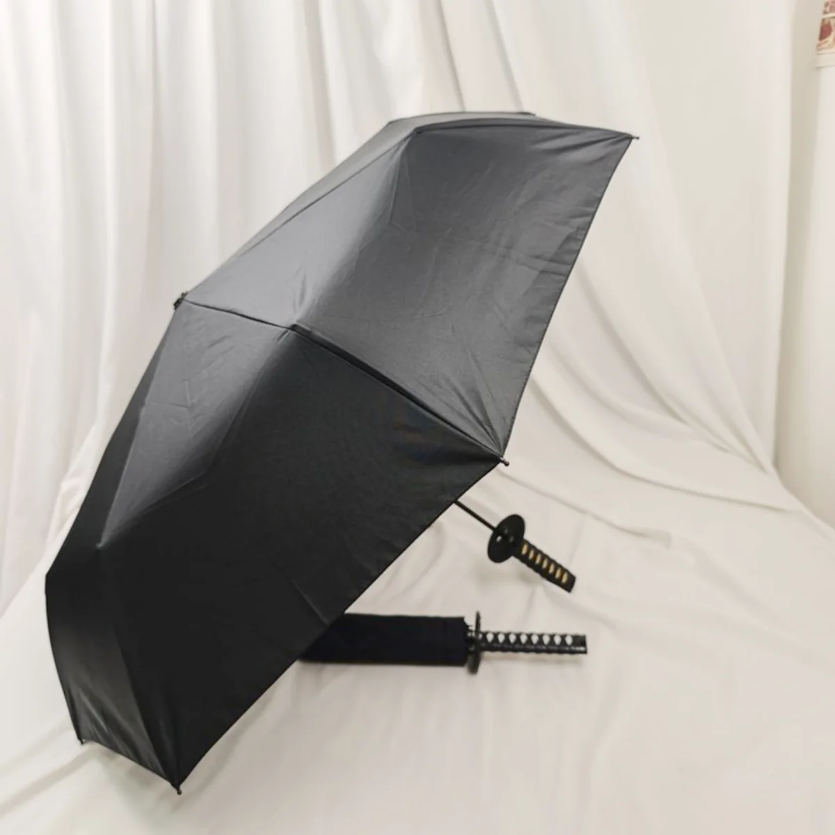 Samurai Handle Folding Umbrella Sun Protection Windproof Portable Travel Umbrellas Samurai Umbrella Gifts for Men