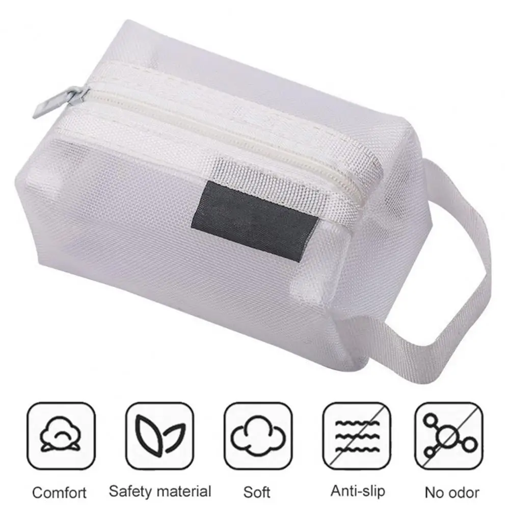 

Storage Bag with Large Opening Stationery Storage Bag Versatile Clear Mesh Bag with Portable Handle Spacious for Students'