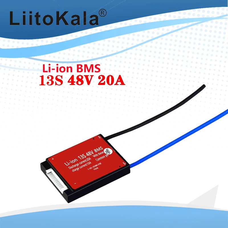 Battery Protection Circuit Board LiitoKala Li-ion 13S 48V 20A 18650 PCM battery protection board BMS PCM with balanced lithiumion lithium battery module