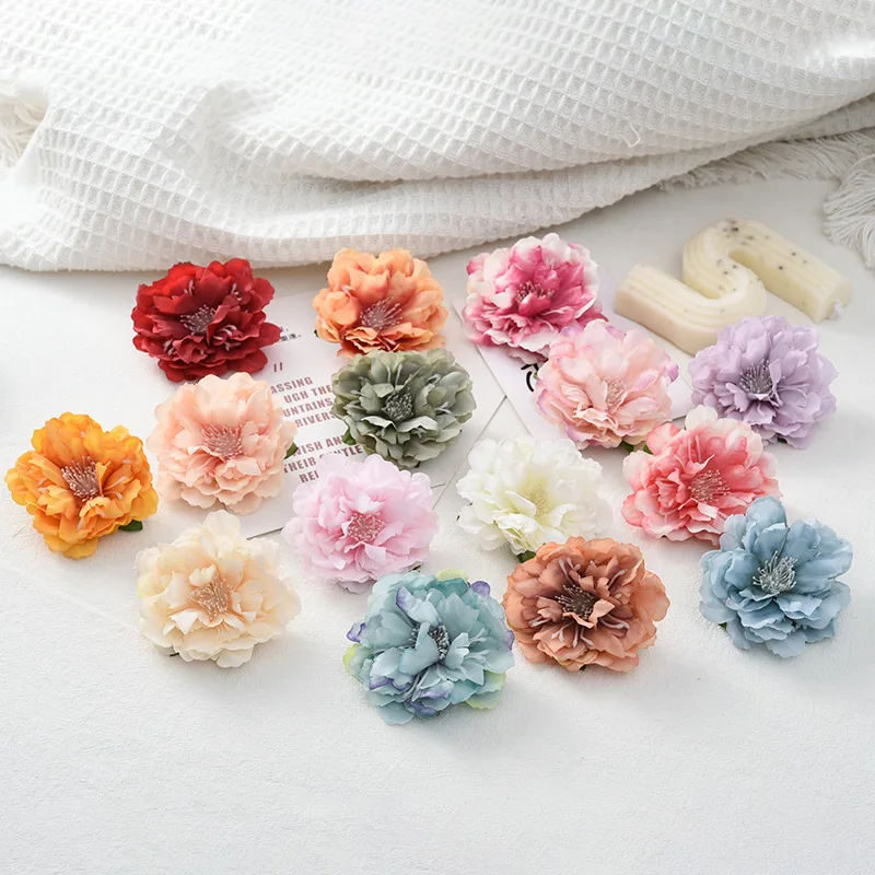 

30Pcs Carnation Artificial Silk Flowers Head For Mother's Day Gift Wedding Home Party Decor Scrapbooking Craft Fake Flower