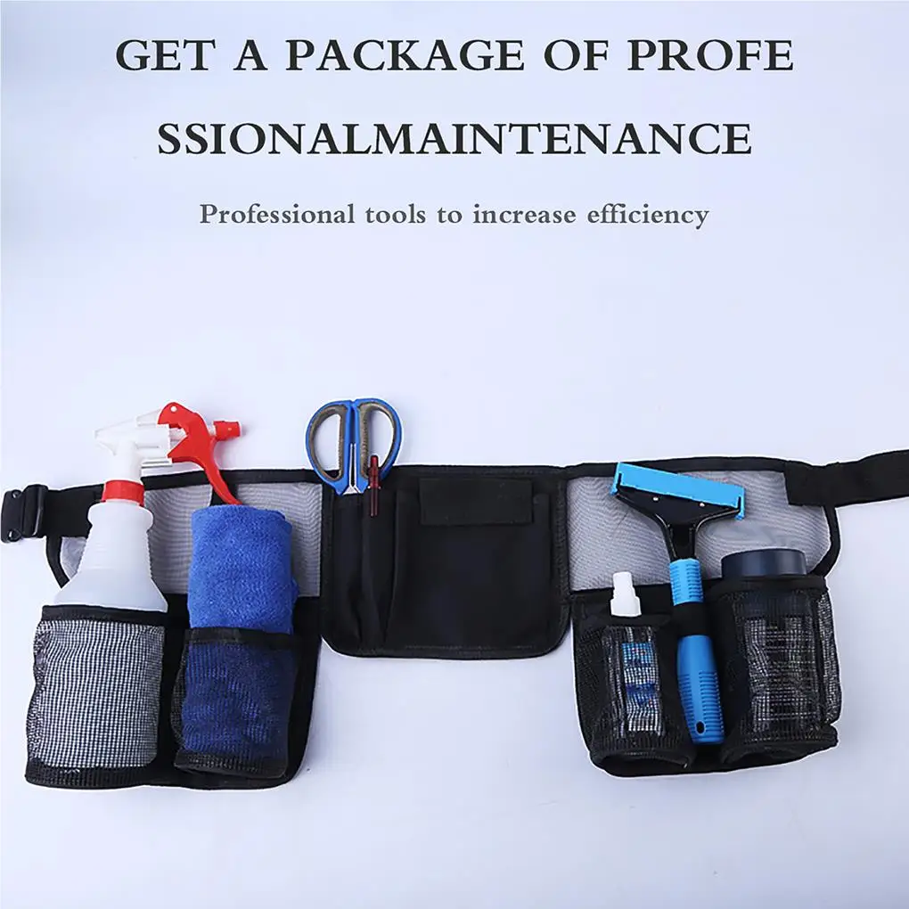 Multifunctional Belt Bag Portable Cleaning Tool Belt with Pockets Adjustable Gardening Tool Organizer