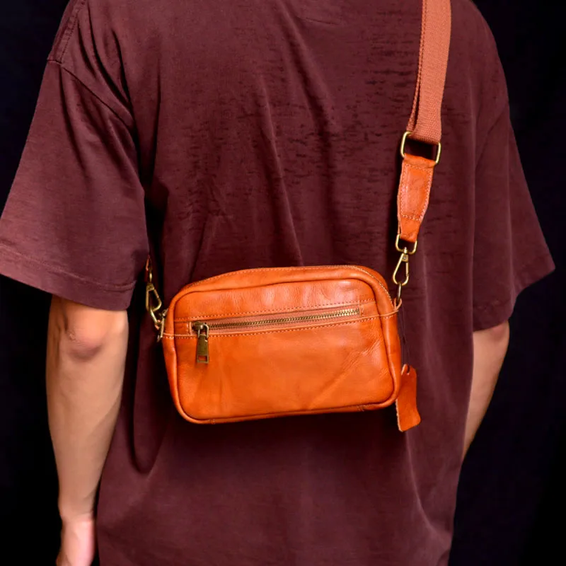 

AETOO, новинка 2023 года, оригинальная простая маленькая сумка через плечо, кожаная сумка через плечо, с растительным дублением