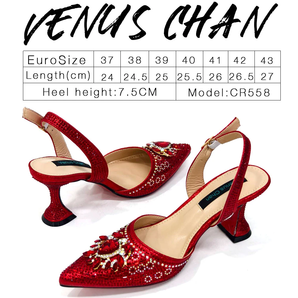 Venus Chan-Nigerian Heel Party for Women Red Color Shoes and