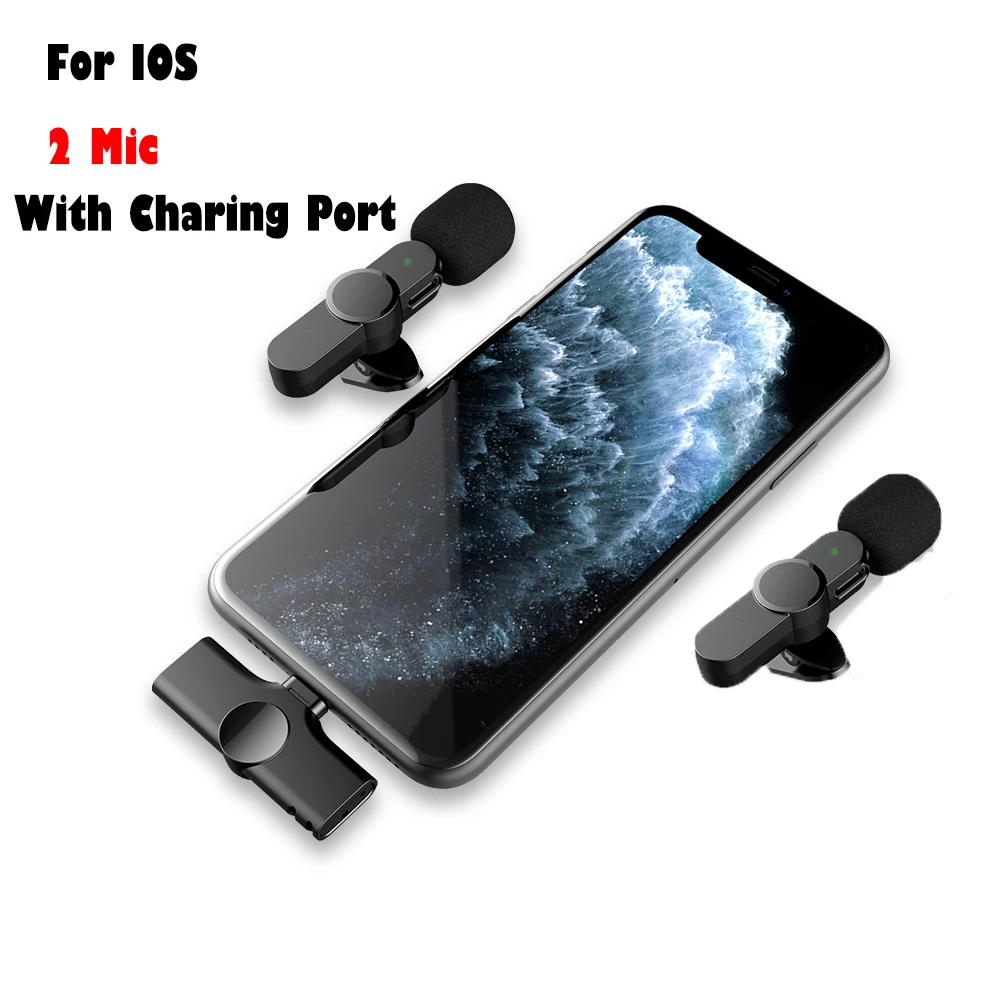 headphones with mic Special Wireless Lavalier Microphone Portable Audio Video Recording Mini Mic FOR IPhone/Android Phone Camera Live Game dynamic microphone Microphones