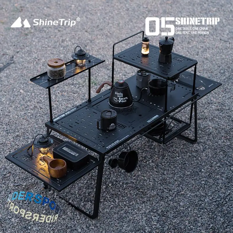 

Уличный стол ShineTrip серии 05 с черным туманом, модульный автономный стол, портативный складной алюминиевый стол для барбекю, набор для кемпинга