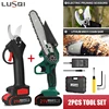LUSQI Cordless Pruning Shears Or 4/6in Electric Chainsaw Lithium Chain Saw Pruners Cutting Pruning Branch Set Garden Tools 2