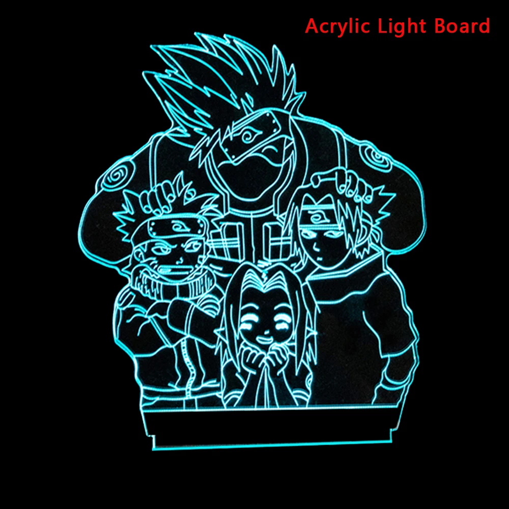 Night Lights Transparent Acrylic Light Board Is Suitable For Night Light Lamp Holder 33 Styles Of Anime Characters Uchiha Sasuke battery night light Night Lights