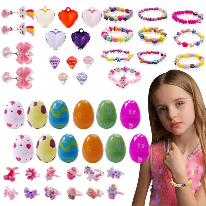 

Prefilled Easter Eggs Easter Toys Egg Fillers Jewelry Kit Classroom Prizes Beaded Bracelet Girls Party Favor Easter Basket