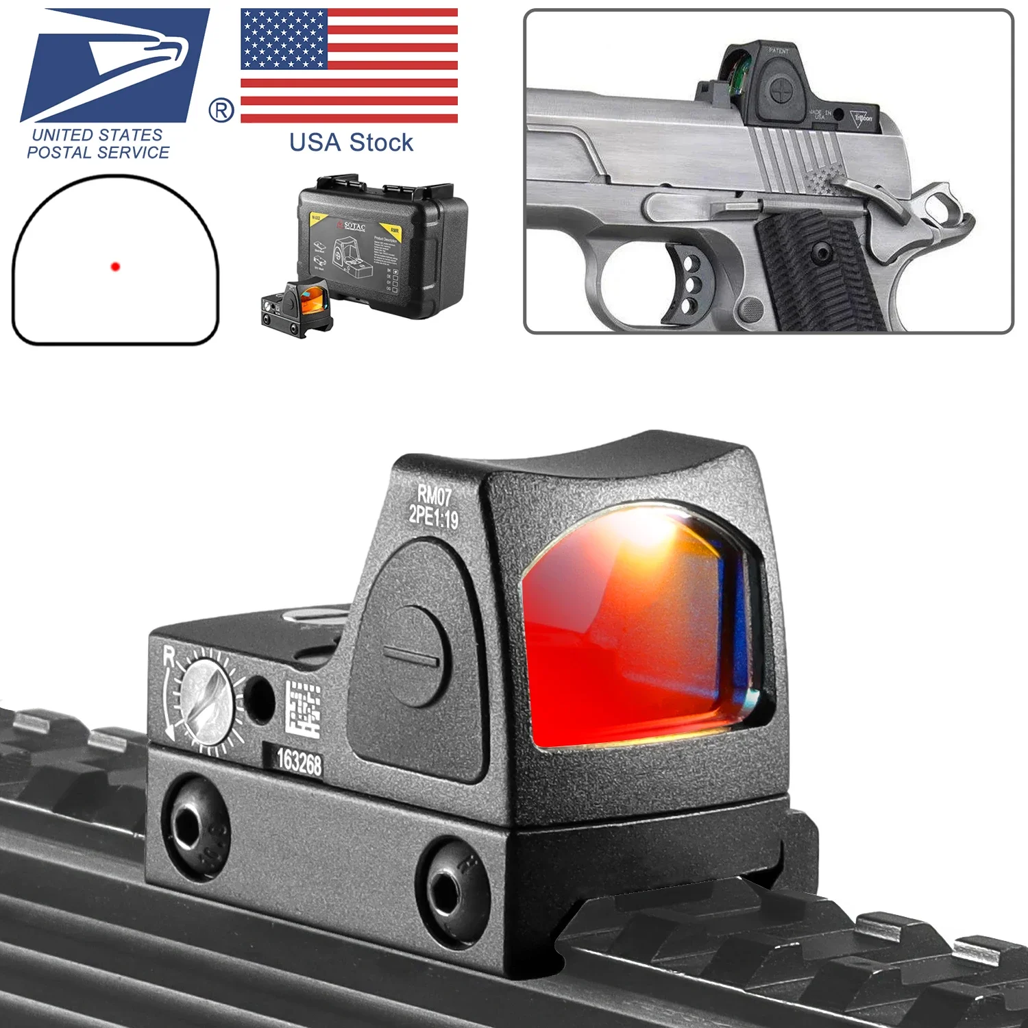 RMR Red Dot Sight Collimator Scope Reflex Fit 20Mm Weaver Rail Voor Airsoft Hunting Rifle Gun Accessories Weapons Pisto