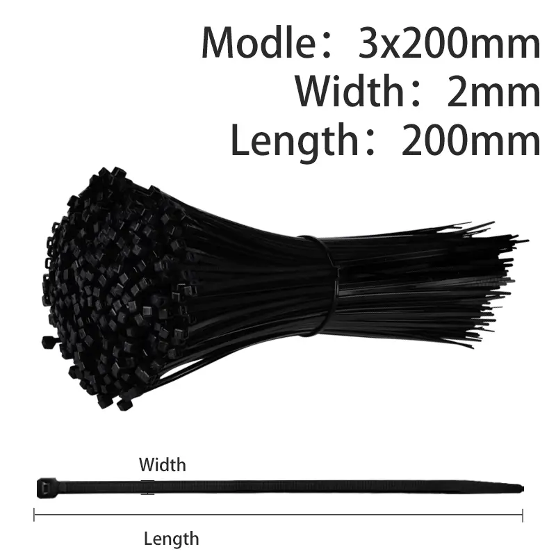 500/200/100Pcs Plastic Nylon Cable Ties Self-locking 1.9/2.7mm Cord Straps Adjustable Fastening Loop Home Office Wire Zip Garden - Image 8