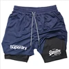 Summer Shorts for Men 2 in 1 Athletic Gym Workout Running Performance Shorts Print with Phone Pocket Quick Dry Breathable shorts 3