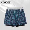 COPOZZ Men Swimming Trunks with Compression Liner 2 in 1 Quick Dry Bathing Suit Beach Shorts Double Layer Running Sports Shorts 2