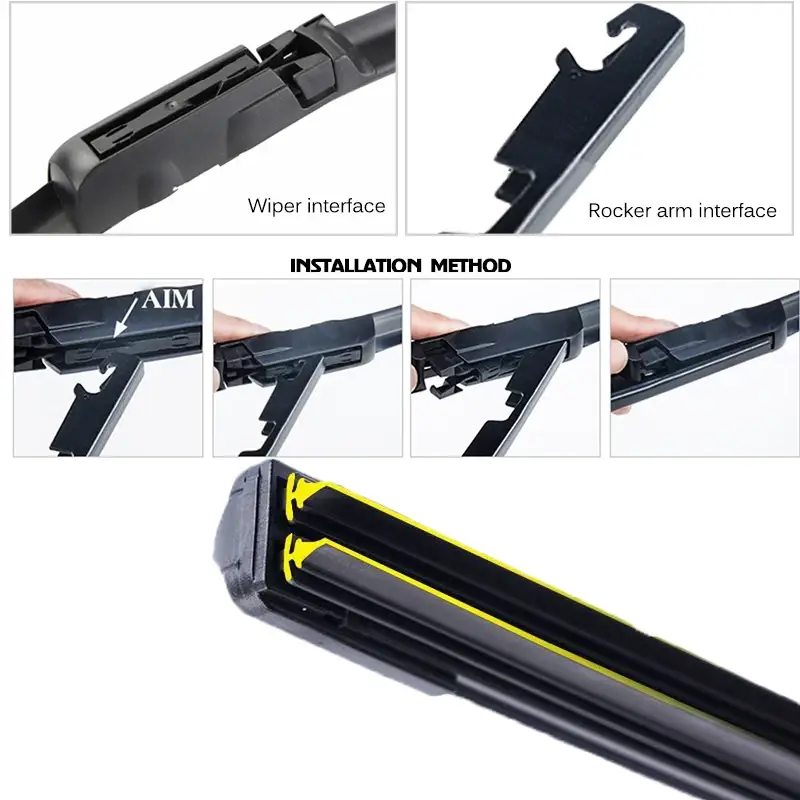 Car Windshield Wiper blades Universal Soft Double layer Rubber Frameless Bracketless car wipers 14" 16" 19" 20" 21" 22" 24"26" - Image 12