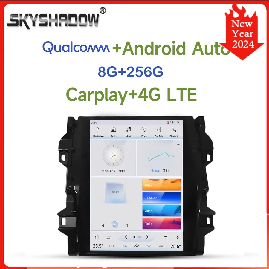 

Tesla Qualcomm Carplay Car DVD Player DSP Android 11.0 8G+256G Wifi RADIO GPS Bluetooth For Toyota Fortuner 4 Runner 2016-2019