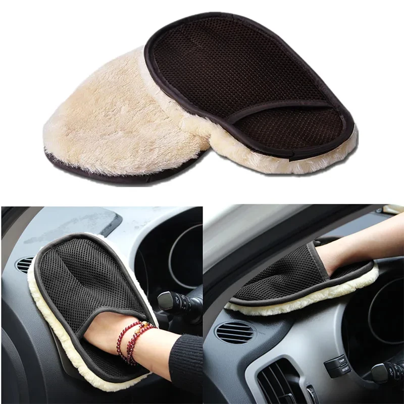 Car Cleaning Sponge Glove Car Polishing Washing Mitt Gloves Microfibre Wash For Automotive Kitchen Homes Cleaner Wool