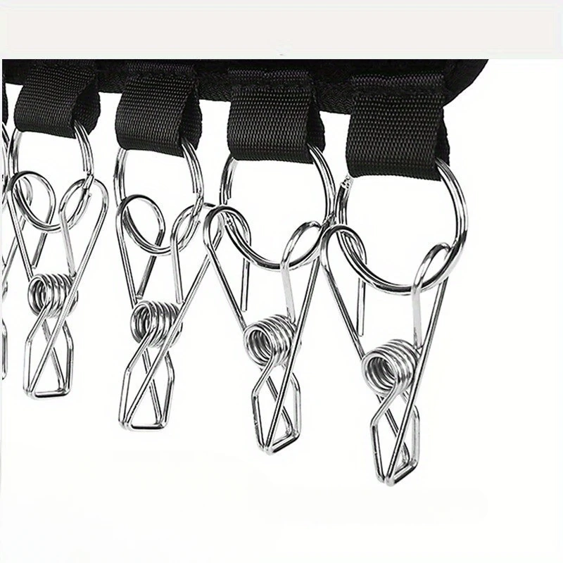 Foldable Hat Towel Hanger Hanging Rack Magic Binding Fabric Cap Hangers with Stainless Steel Clips Wardrobe Clothing Organizer 4
